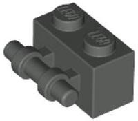 Brick, Modified 1 x 2 with Bar Handle on Side 30236 Dark Gray U