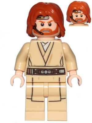 Минифигурка Lego Obi-Wan Kenobi (Mid-Length Tousled with Center Part Hair and Headset) sw0846