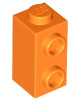 Деталь Lego Brick, Modified 1 x 1 x 1 2/3 with Studs on Side 32952 Orange U