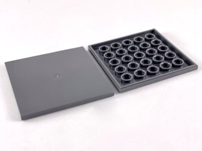 Tile 6 x 6 with Bottom Tubes, 10202 Dark Bluish Gray U