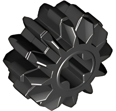 Деталь LEGO Technic, Gear 12 Tooth Double Bevel 32270 Black U