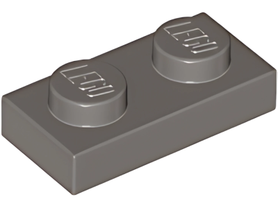 Деталь LEGO Plate 1 x 2 3023 Dark Gray U