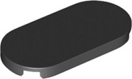 Tile, Round 2 x 4 Oval, 66857 Black U