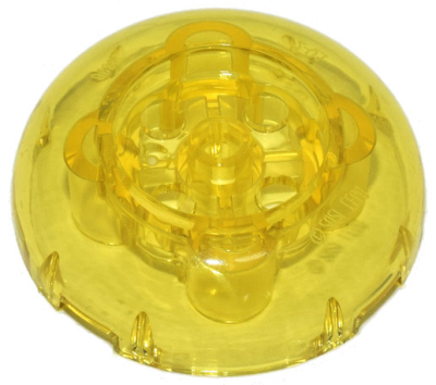 Brick, Round 4 x 4 Dome Top with 2 x 2 Recessed Center, 79850 Trans-Yellow U