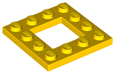 Деталь LEGO Plate, Modified 4 x 4 with 2 x 2 Open Center 64799 Yellow U