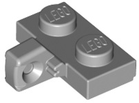 Hinge Plate 1 x 2 Locking with 1 Finger on Side with Bottom Groove, 44567a Light Bluish Gray N