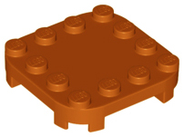 Plate, Modified 4 x 4 with Rounded Corners and 4 Feet, 66792 Dark Orange N