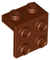 Деталь Lego Скоба Bracket 1 x 2 - 2 x 2 44728 (21712, 86644, 92411) Reddish Brown U
