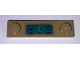Plate, Modified 1 x 4 with 2 Studs without Groove with Cat Head, Lines, and Gem / Jewel on Dark Turquoise Control Panel Pattern (Sticker) - Set 76101, 92593pb046  