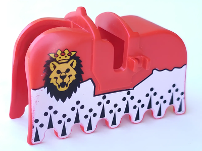 Horse Barding, Ruffled Edge with Lion Head (Royal Knights) Pattern, 2490pb03 Red U