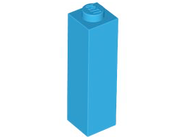 Деталь Lego Кубик Brick 1 x 1 x 3 14716 Dark Azure N