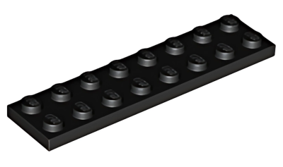 Деталь LEGO Plate 2 x 8 3034 Black U