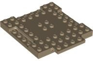 Brick, Modified 8 x 8 x 2/3 with 1 x 4 Indentations and 1 x 4 Plate, 15624 Dark Tan U