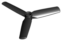 Propeller 3 Blade 9 Diameter with Center Recessed, 15790 Black N
