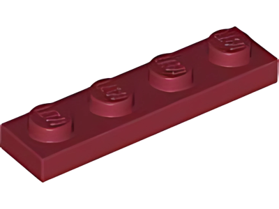 Деталь LEGO Plate 1 x 4 3710 Dark Red U