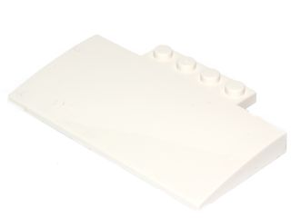 Slope, Curved 5 x 8 x 2/3 with 4 Studs, 15625 White N