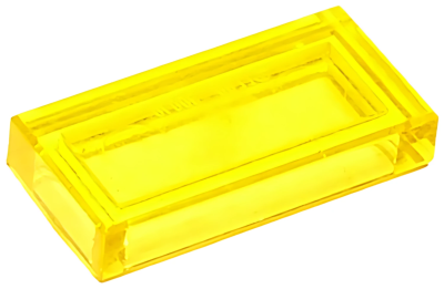 Деталь LEGO Tile 1 x 2 with Groove 3069b Trans-Yellow U