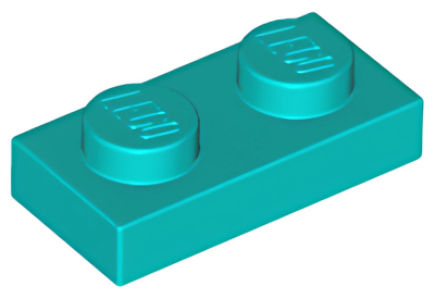 Деталь LEGO Plate 1 x 2 3023 Dark Turquoise U
