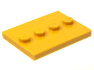Tile, Modified 3 x 4 with 4 Studs in Center, 88646 Pearl Gold U