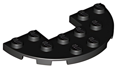 Деталь LEGO Plate, Round Half 3 x 6 with 1 x 2 Cutout 18646 Black U
