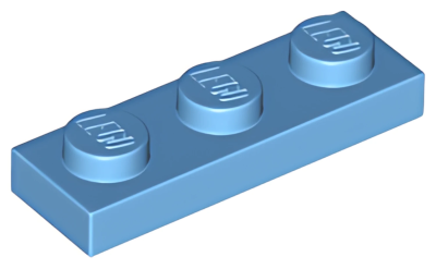 Деталь LEGO Plate 1 x 3 3623 Medium Blue U
