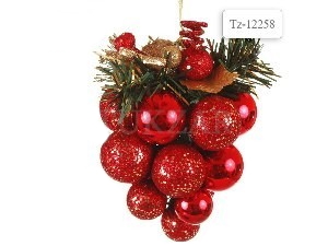 Новогоднее подвесное украшение из шаров Виноградная гроздь,18см., красное от магазина Shop-device