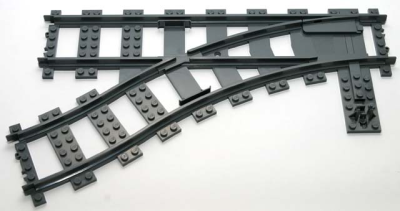 Train, Track Plastic (RC Trains) Switch Point Left, 53407 Dark Bluish Gray U