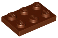 Plate 2 x 3, 3021 Reddish Brown N