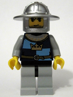 Минифигурка Lego Castle Fantasy Era - Crown Knight Quarters, Helmet with Broad Brim, Black Messy Hair and Stubble cas418