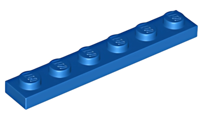 Деталь LEGO Plate 1 x 6 3666 Blue U