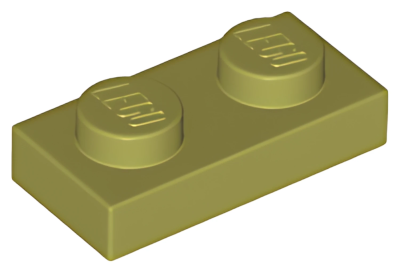 Деталь LEGO Plate 1 x 2 3023 Olive Green U