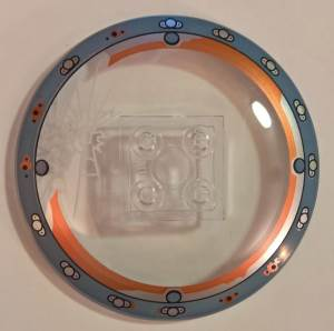Dish 6 x 6 Inverted (Radar) - Solid Studs with Cracked Glass Gyrosphere Pattern, 44375bpb10