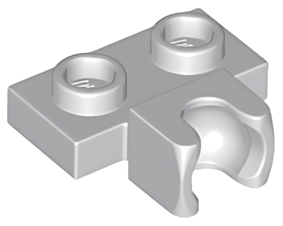 Деталь LEGO Plate, Modified 1 x 2 with Small Tow Ball Socket on Side 14704 Light Bluish Gray N