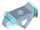 Minifigure Armor Breastplate with Pentagonal Cutout on Front and 2 Studs on Back, Angular Shoulders with Molded Trans-Light Blue Ridges Pattern, 28350pb03  
