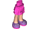 Mini Doll Hips and Skirt Layered, Light Nougat Legs and Medium Lavender Shoes with White Laces and Dark Pink Soles Pattern - Thick Hinge, 92250c00pb22