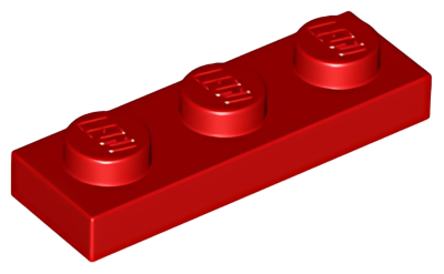 Деталь LEGO Plate 1 x 3 3623 Red U