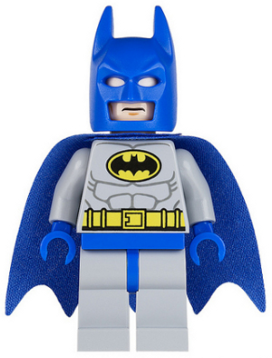 Минифигурка Lego Batman - Light Bluish Gray Suit with Yellow Belt and Crest, Blue Mask and Cape sh111