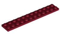 Plate 2 x 12, 2445 Dark Red U
