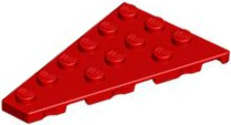 Wedge, Plate 6 x 4 Left, 48208 Red U