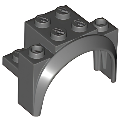 Деталь LEGO Vehicle, Mudguard 4 x 2 1/2 x 2 1/3 with Arch Round 18974 Dark Bluish Gray U 