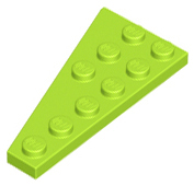 Wedge, Plate 6 x 3 Right, 54383 Lime U