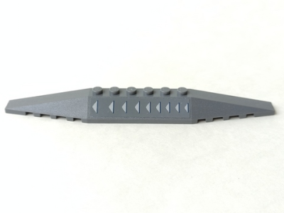 Wedge 2 x 16 Triple with 9 Light Bluish Gray Triangles Pattern Model Left Side (Sticker) - Set 8095, 30382pb02L Dark Bluish Gray U