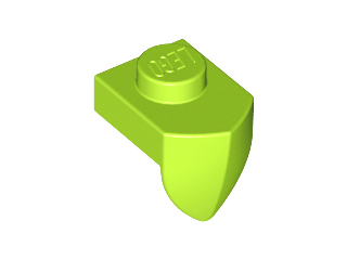 Plate, Modified 1 x 1 with Tooth Vertical, 15070 Lime N