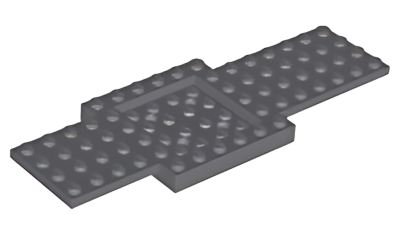 Деталь LEGO Vehicle, Base 6 x 16 x 2/3 with 4 x 4 Recessed Center and 4 Holes 52037 Dark Bluish Gray U