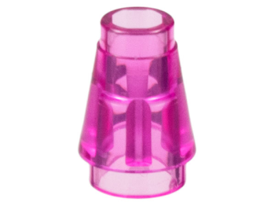 Cone 1 x 1 with Top Groove, 4589b Trans-Dark Pink N
