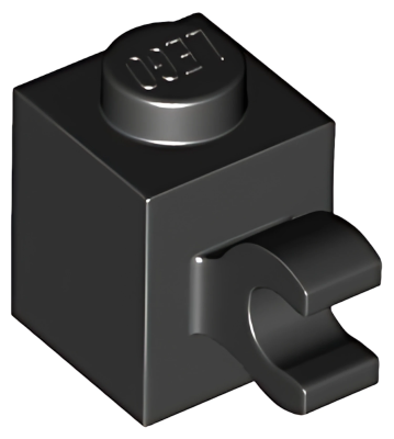 Деталь LEGO Brick, Modified 1 x 1 with Clip (Horizontal Grip) 60476 (65459) Black U
