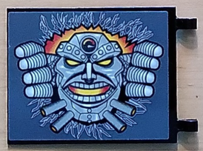 Flag 6 x 5 with Monster Mask Pattern on Both Sides (Stickers) - Set 42119, 2525pb019 Black U