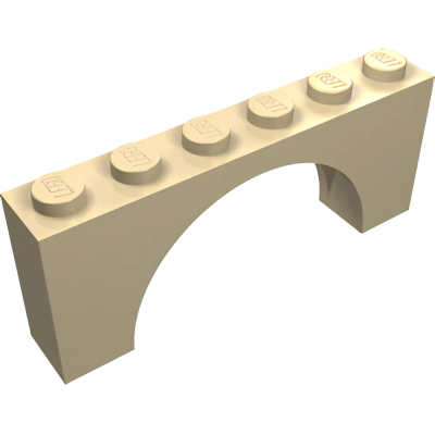Деталь Lego Арка Arch 1 x 6 x 2 - Medium Thick Top without Reinforced Underside 15254 Tan U