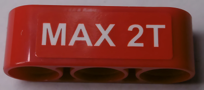 Деталь LEGO Technic, Liftarm Thick 1 x 3 with 'MAX 2T' Pattern (Sticker) - Set 60181 U