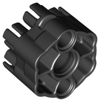 Projectile Launcher Part, Rapid Shooter Six Barrel - Angled Barrels, 18588 Black U